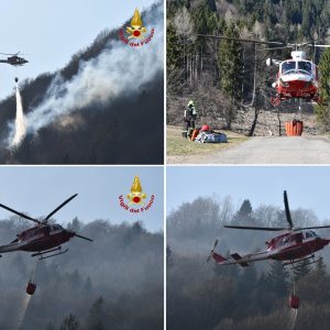 Ancora fiamme in Fvg, incendio in un bosco di  Tolmezzo: in campo anche l'elicottero