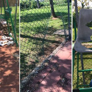 Sedie distrutte e reti tagliate: il campo da tennis di Basiliano preda dei vandali