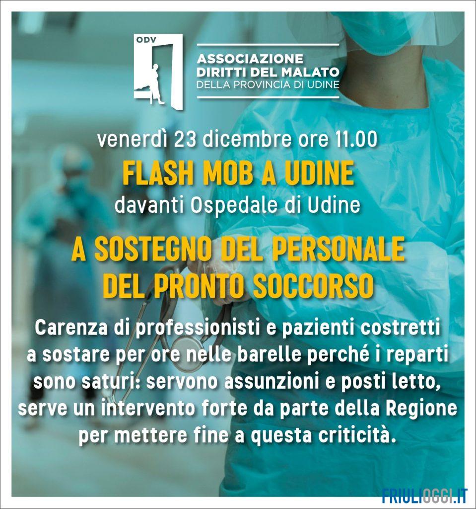 Il flash mob all'ospedale di Udine.