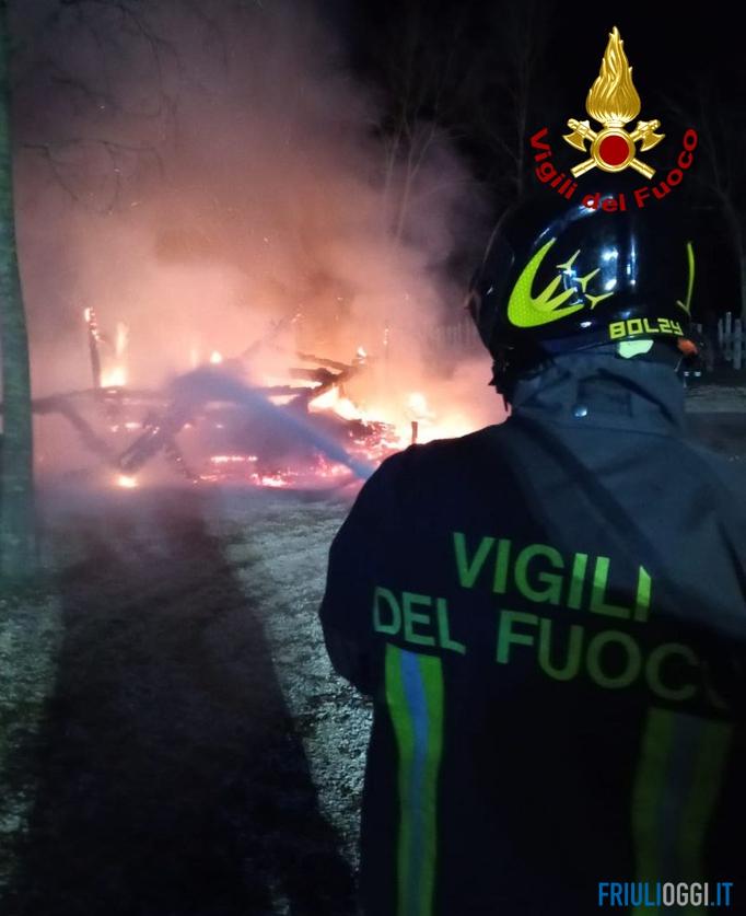 L'incendio a Varmo.