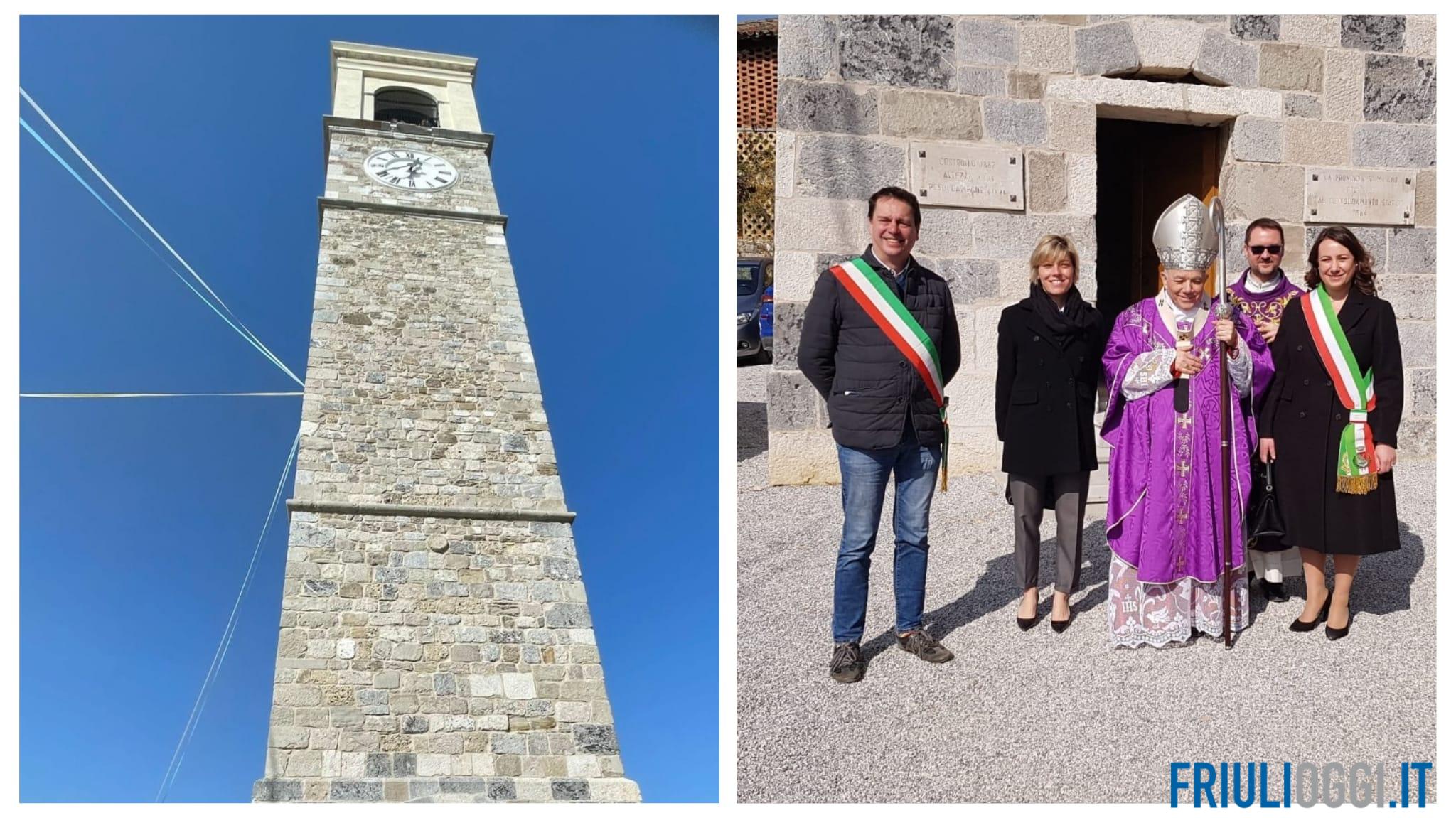 Il campanile di Treppo Grande torna all'antico splendore