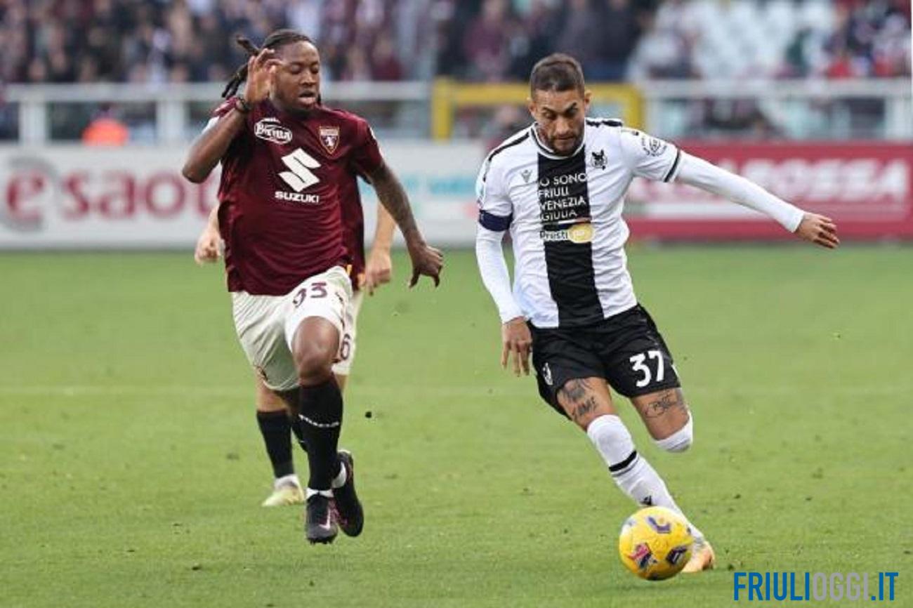 Un altro pareggio per l'Udinese contro il Torino finisce 1 a 1