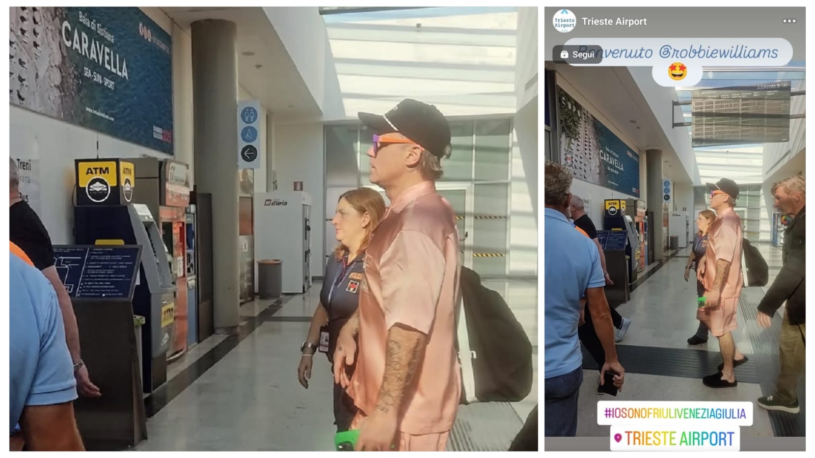 Robbie Williams trieste airport