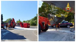 camion ribaltato sale rimozione