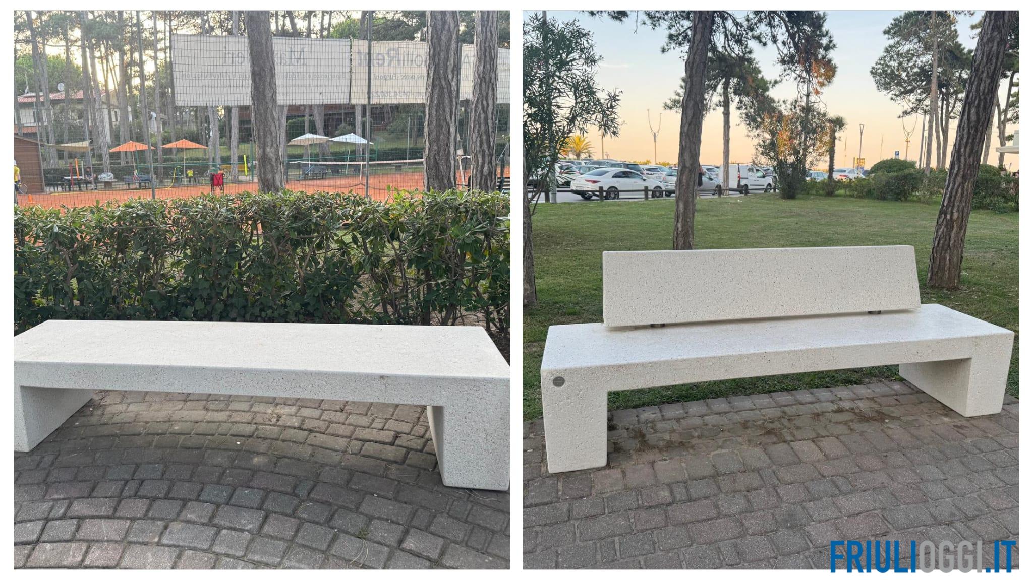 panchine parco del mare lignano