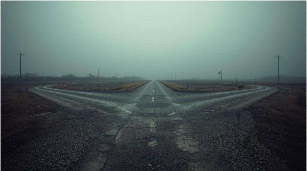 Due strade che si dividono, simbolo delle testimonianze positive e negative sui legamenti d’amore