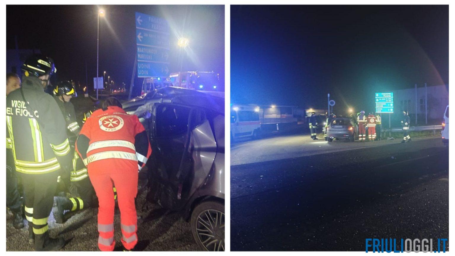 Scontro tra auto e furgone a Ciconicco di Fagagna: due anziani feriti
