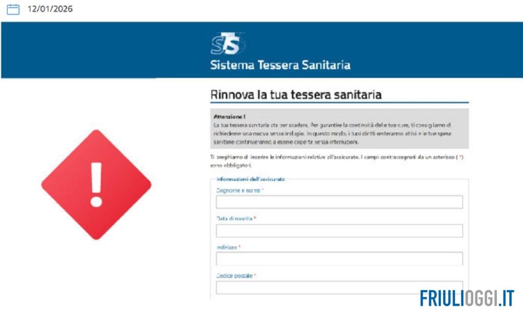 Tessera Sanitaria: attenzione alla truffa del rinnovo via email