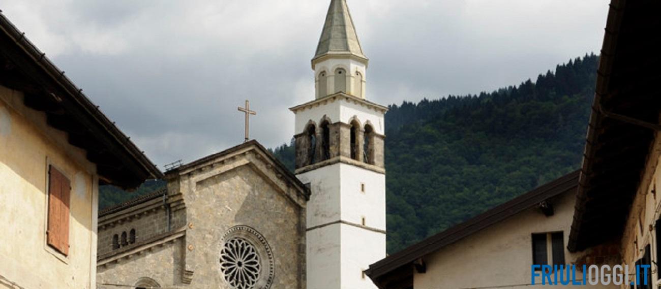 Il Duomo di Santa Maria a Paluzza pronto alla riapertura per il centenario del 6 marzo.