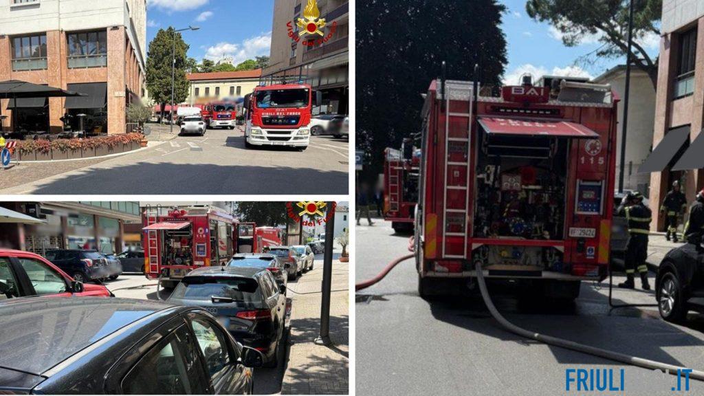Incendio in centro a Pordenone, in fiamme la cucina di un locale