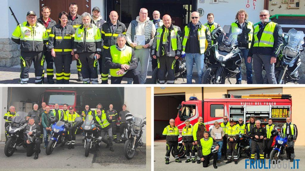 In moto tra le montagne della Carnia per consegnare gli inviti al raduno dei Vigili del Fuoco