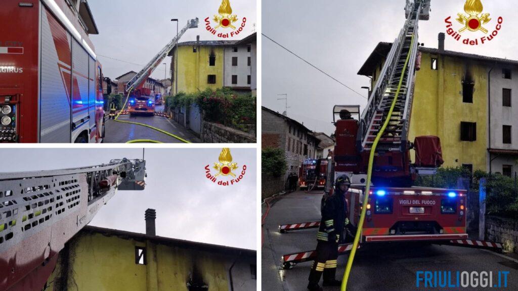 Incendio in un’abitazione a Maniago, evacuata una persona anziana