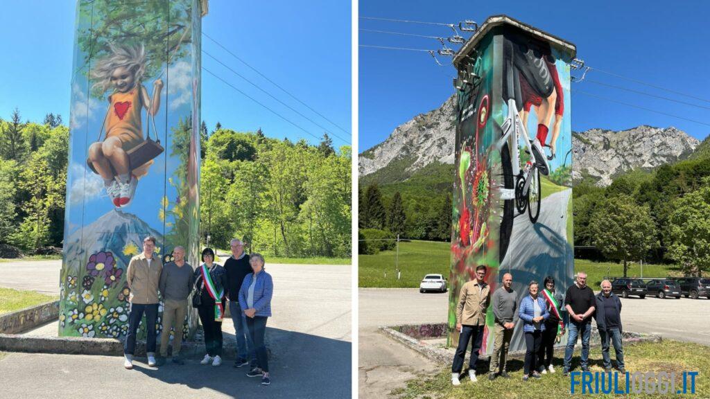 Ad Ampezzo la montagna diventa arte: inaugurato il murales Cuers
