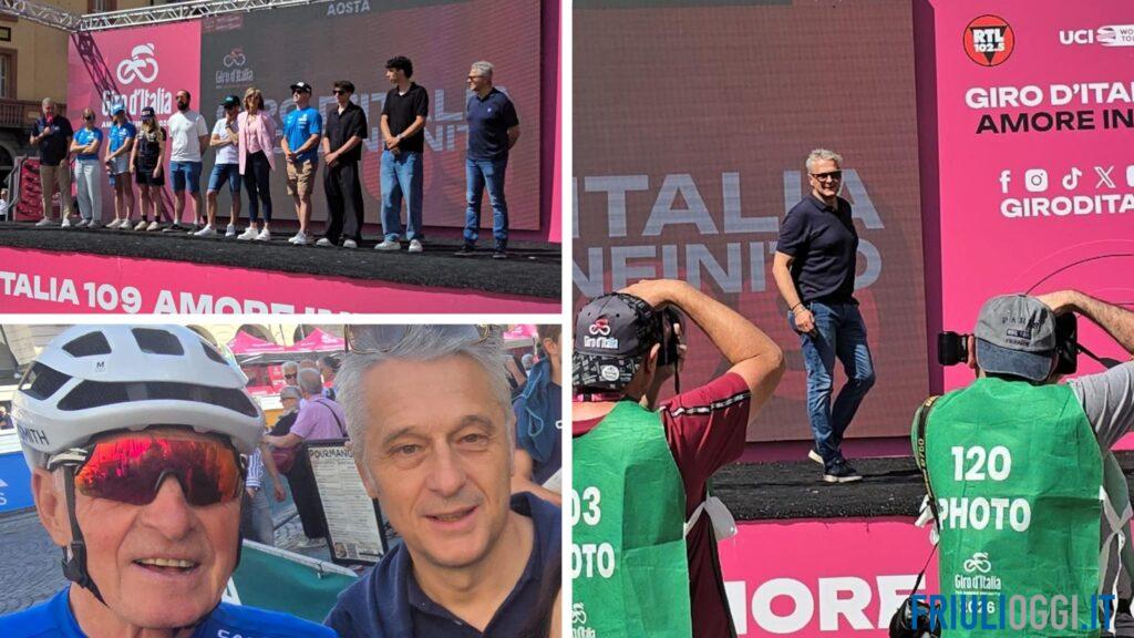 Il Giro d’Italia celebra Silvio Fauner: ad Aosta applausi per il campione friulano