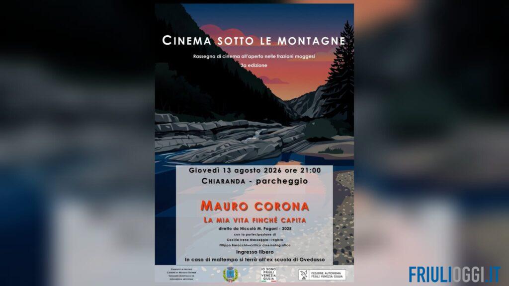 Cinema sotto le montagne, a Moggio Udinese il documentario sulla vita di Mauro Corona