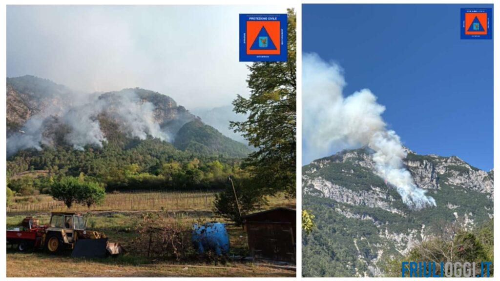 Incendi in Fvg, ancora attivi diversi roghi: Canadair sull’Amariana e nuove segnalazioni a Chiusaforte