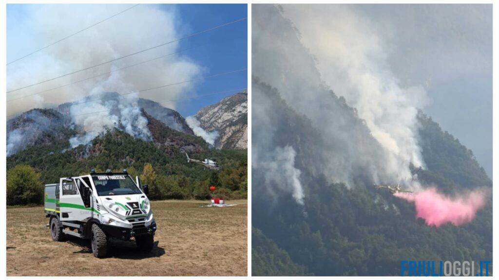 Riprendono vigore le fiamme sul Monte Amariana: chiuse due strade