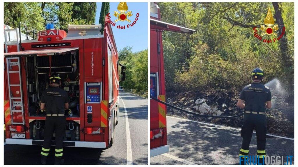 Ancora incendi tra Gorizia e Trieste, fiamme vicino alla statale 55