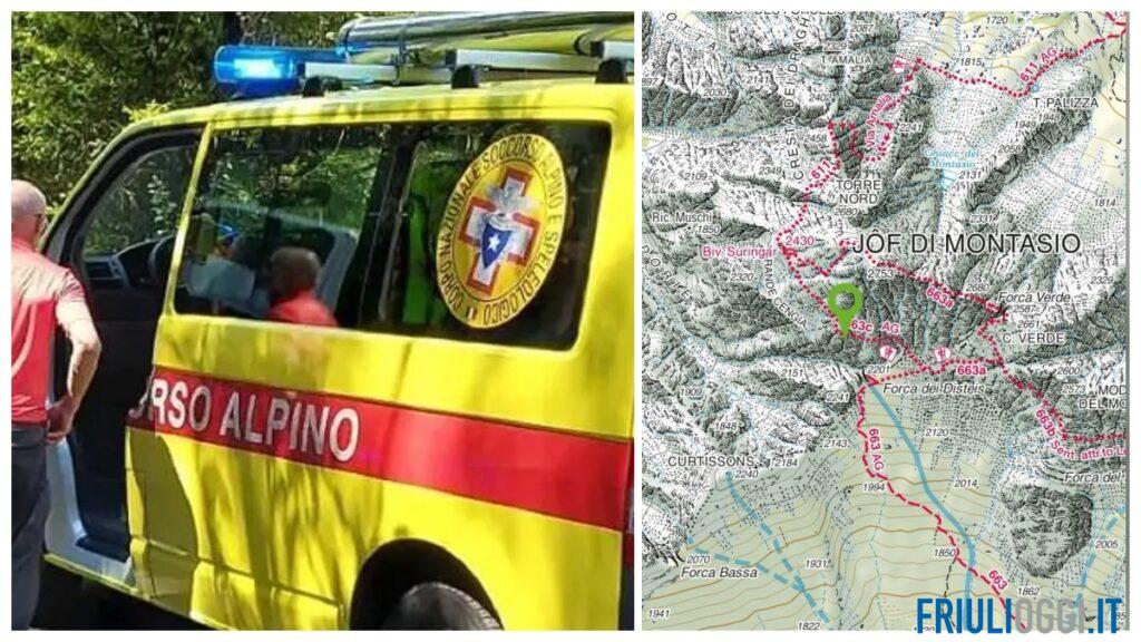 Cade sul sentiero del Jôf di Montasio a quota 2.200 metri, in corso i soccorsi