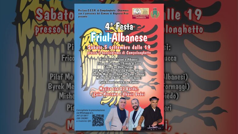 Locandina della Festa Friul-Albanese 2026 a Campolonghetto