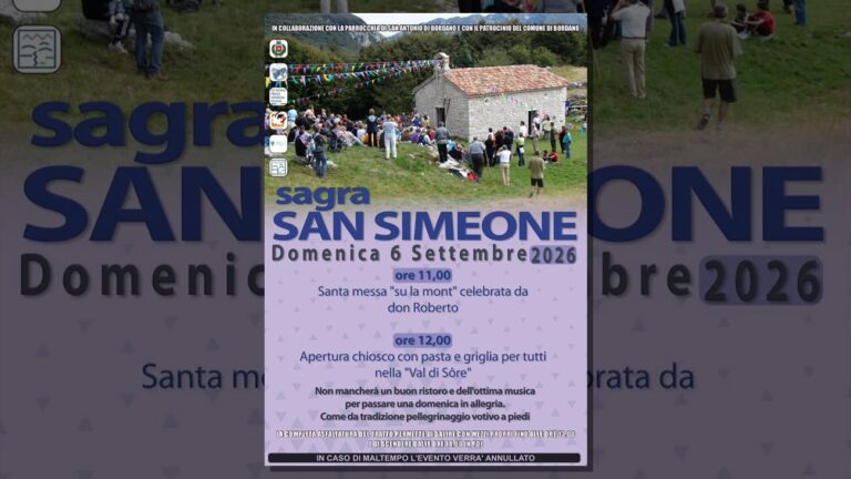 Locandina della Sagra di San Simeone 2026 a Bordano
