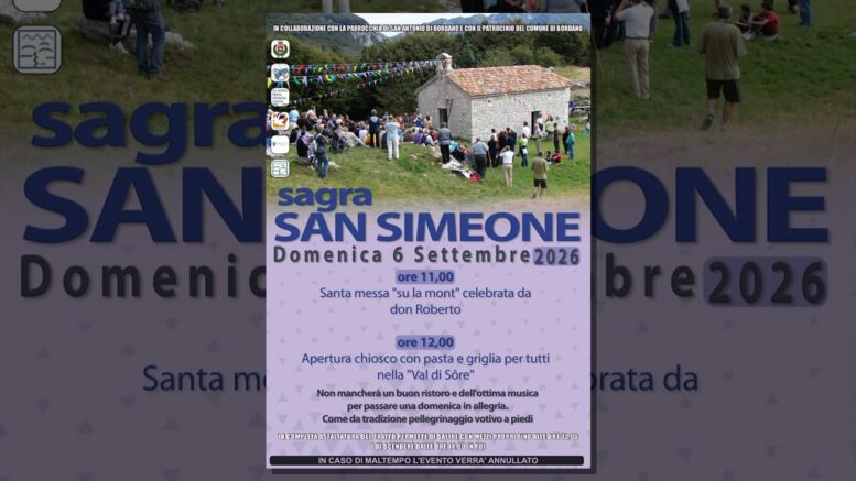 Locandina della Sagra di San Simeone 2026 a Bordano