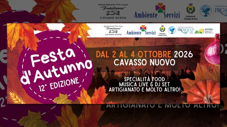 Locandina ufficiale della Festa d’Autunno 2026 a Cavasso Nuovo