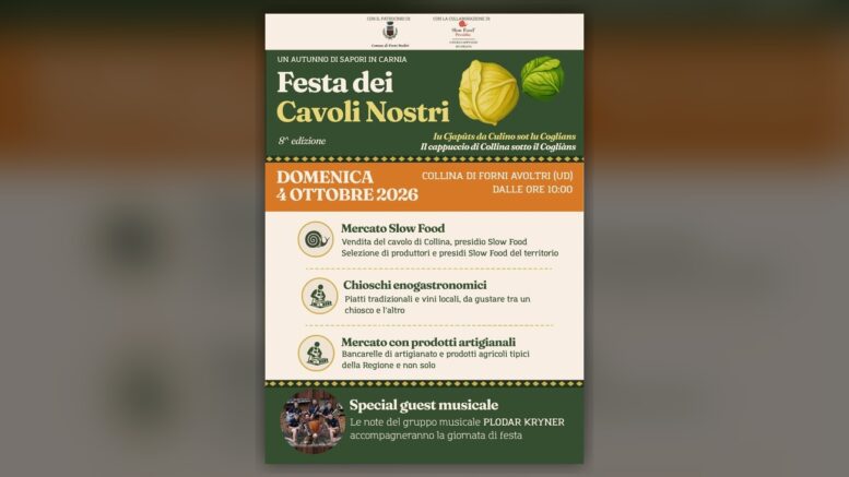 Locandina ufficiale della Festa dei Cavoli Nostri 2026 a Collina