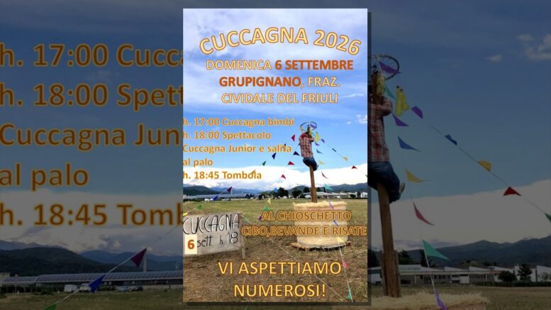 Locandina della Cuccagna 2026 a Grupignano di Cividale