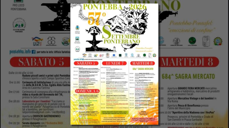 Locandina del 57º Settembre Pontebbano 2026