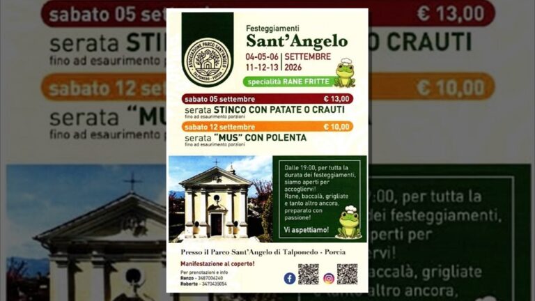 Locandina dei Festeggiamenti di Sant’Angelo a Talponedo di Porcia