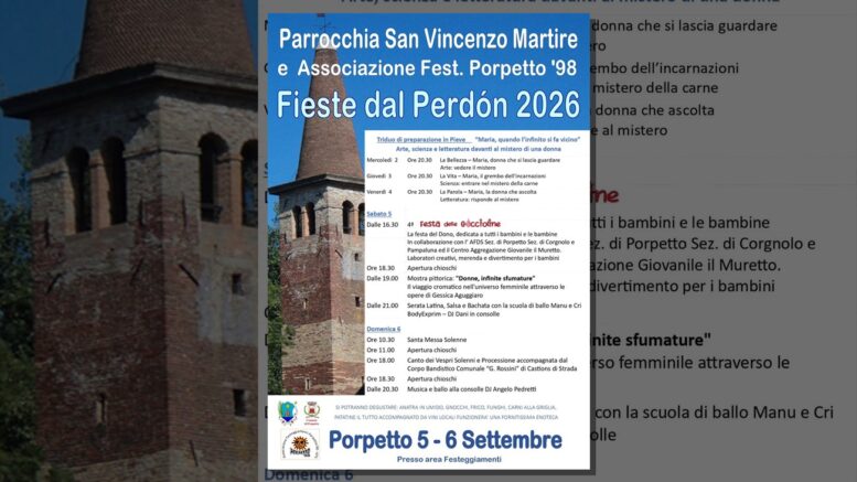 Locandina della Fieste dal Perdon 2026 a Porpetto