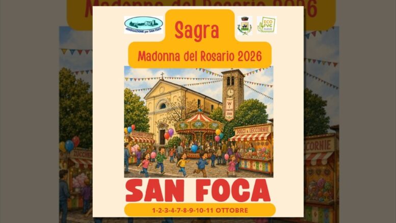 Locandina ufficiale della Sagra della Madonna del Rosario 2026 a San Foca