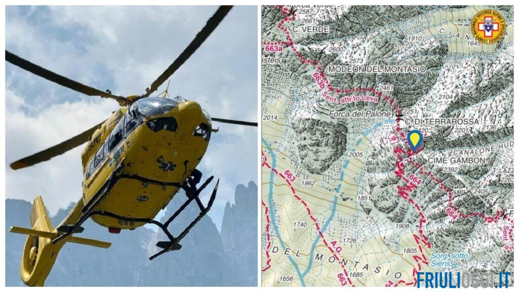 Si infortuna sul sentiero e non riesce a proseguire, 64enne soccorsa sul Montasio