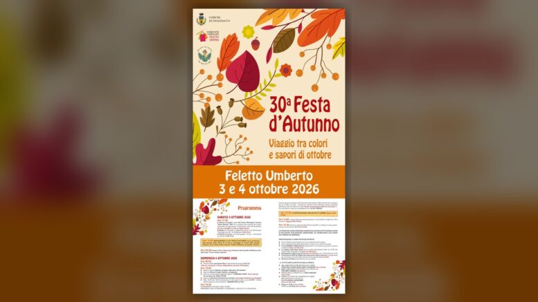 Locandina ufficiale della Festa d’Autunno 2026 a Feletto Umberto