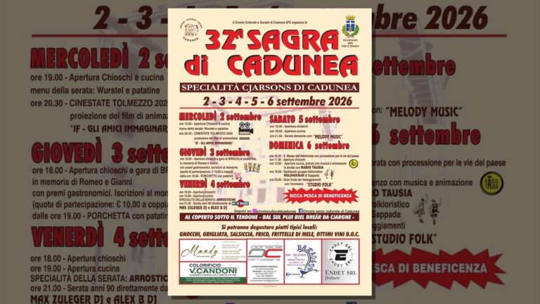 Locandina della 32ª Sagra di Cadunea a Tolmezzo