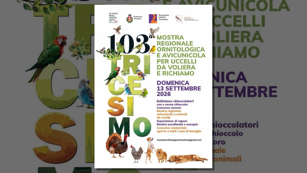 Locandina della Mostra Ornitologica e Avicunicola 2026 a Tricesimo