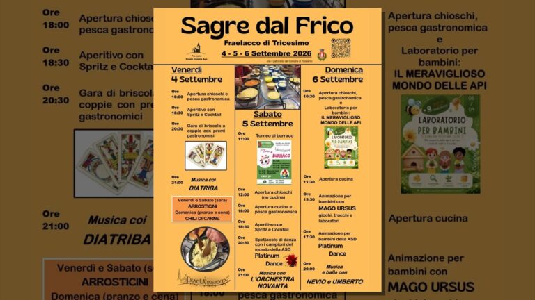 Locandina della Sagre dal Frico 2026 a Fraelacco