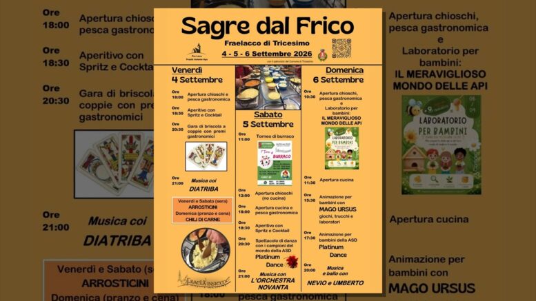 Locandina della Sagre dal Frico 2026 a Fraelacco