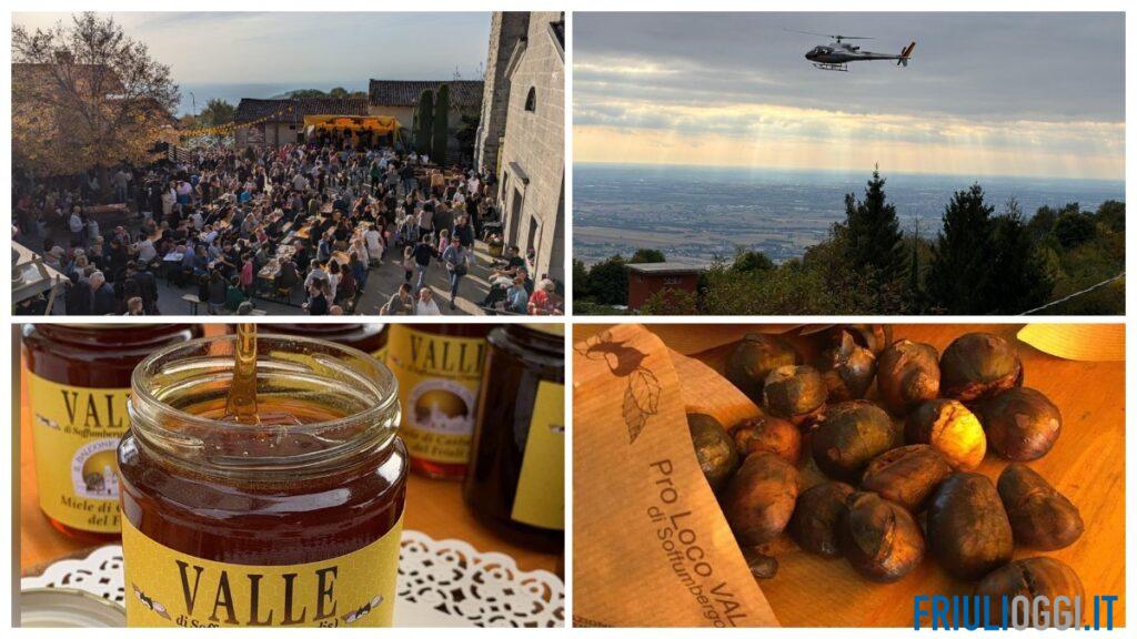 Castagne, miele e voli in elicottero: a Valle di Soffumbergo un altro weekend di festa