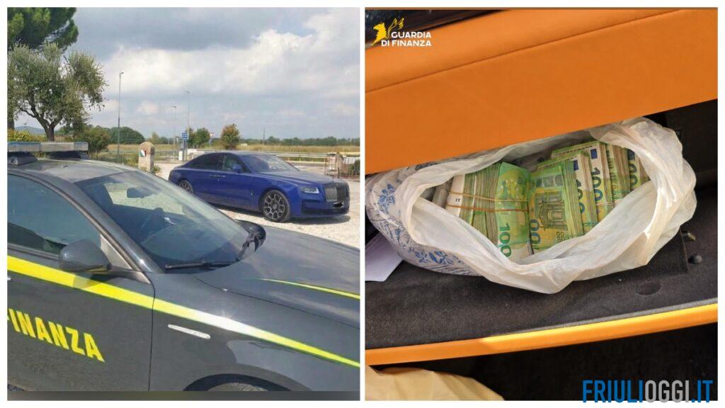 A bordo della Rolls Royce con oltre 100mila euro non dichiarati: scatta il sequestro