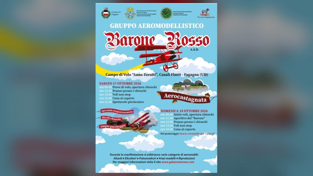 Locandina ufficiale dell’Aerocastagnata 2026 a Casali Florit di Fagagna