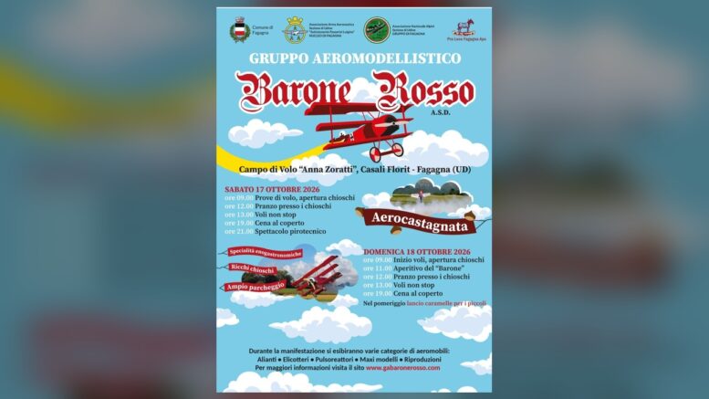 Locandina ufficiale dell’Aerocastagnata 2026 a Casali Florit di Fagagna