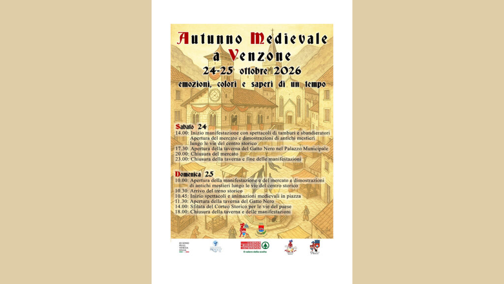 Locandina ufficiale di Autunno Medievale 2026 a Venzone