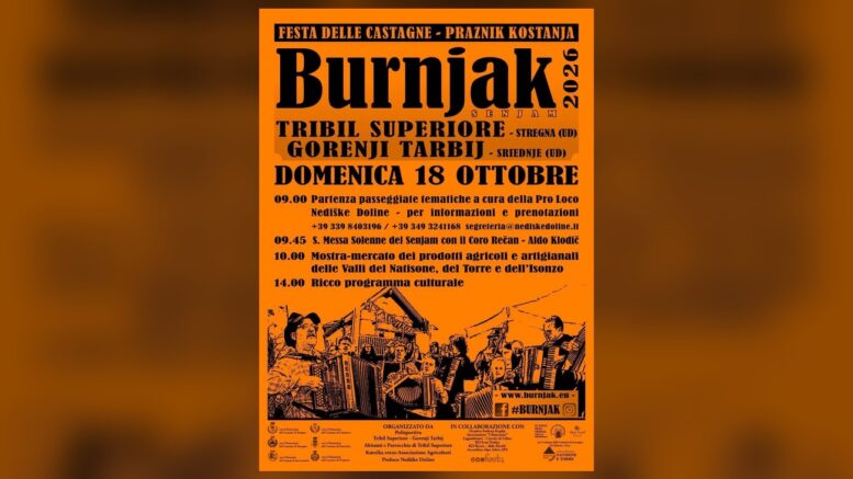 Locandina ufficiale del Burnjak 2026 a Tribil Superiore di Stregna