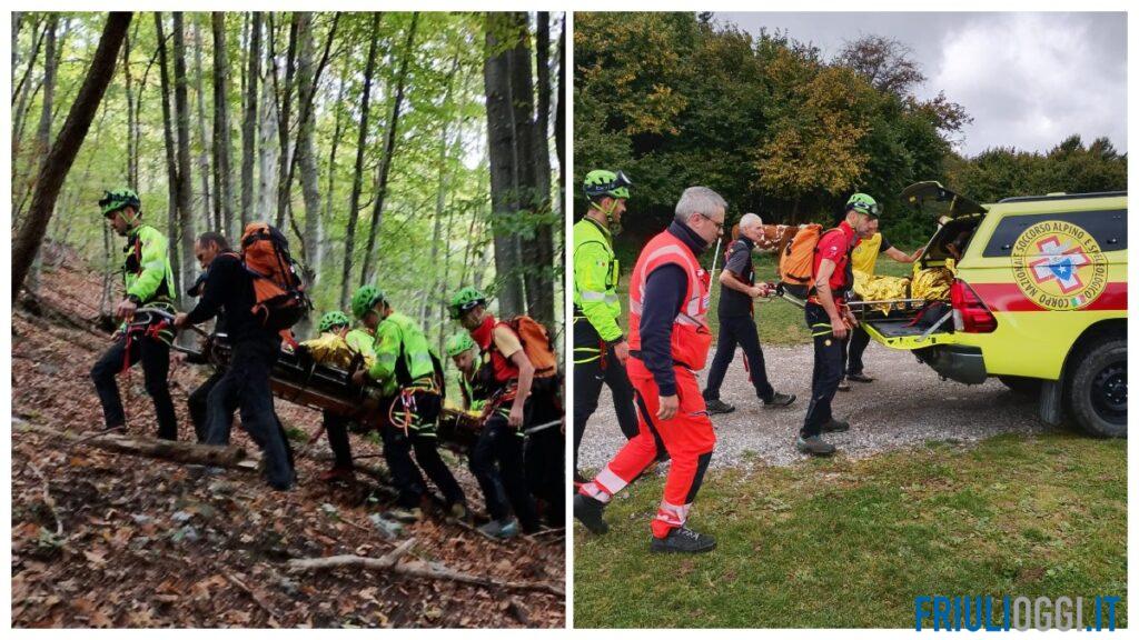 Cade andando a caccia nei boschi di Tolmezzo, ferito un 36enne