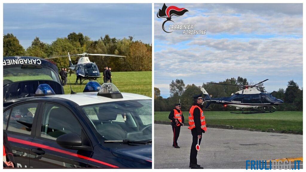 Furti nelle case, l’operazione dei carabinieri: 20 pattuglie e un elicottero sorvegliano il Pordenonese