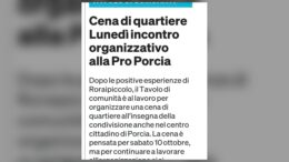 Avviso ufficiale per la Cena di Quartiere 2026 nel centro di Porcia