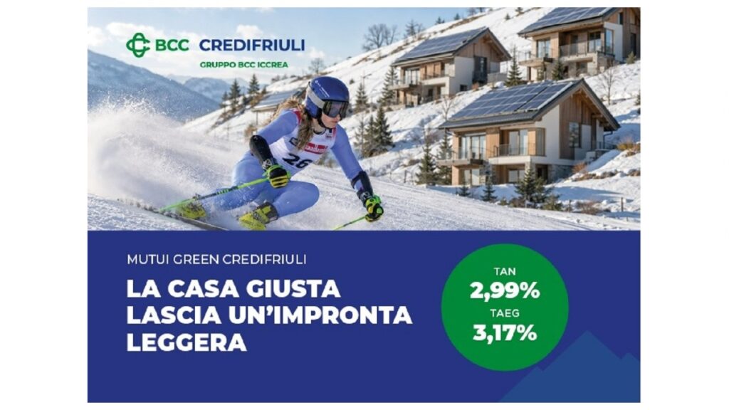 Mutuo Green CrediFriuli, tasso fisso al 2,99% per gli under 30 che scelgono una casa efficiente