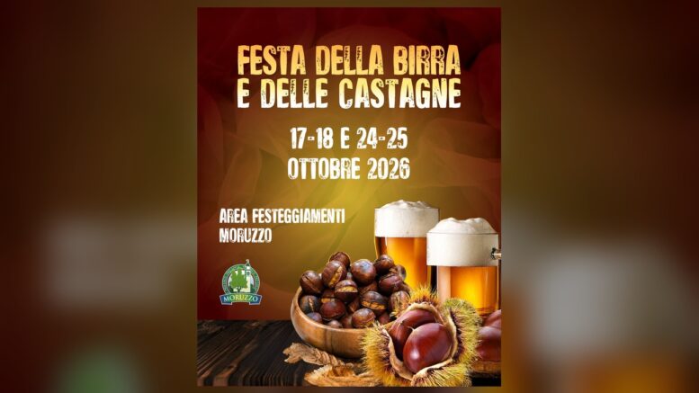 Locandina ufficiale della Festa della Birra e delle Castagne 2026 a Moruzzo